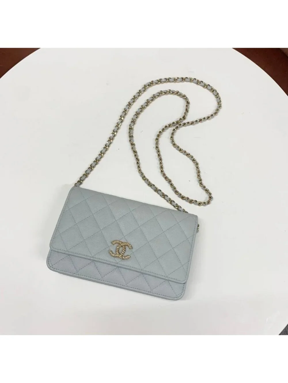 Chanel CC Logo Quilted Chain Wallet Shoulder